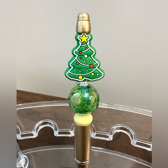 Hand Crafted Beaded Christmas Tree Pen - Picture 2 of 2